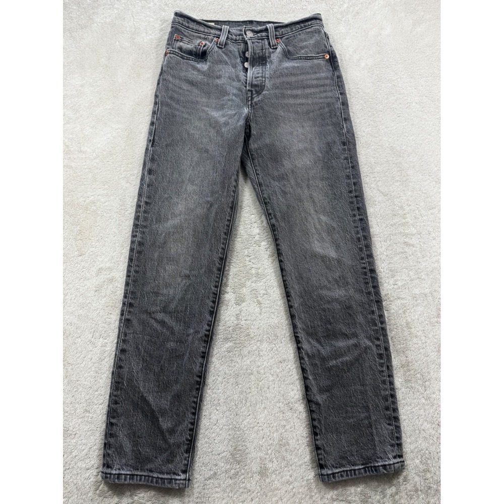 Levi's Womens 501 Original Fit Button Fly Gray Denim Jeans 24x28 Meas: 25x27